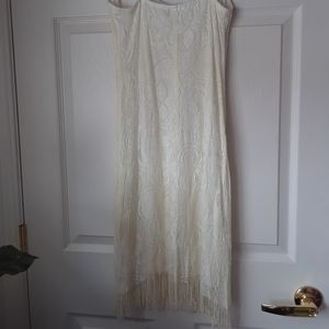 City Sites Ivory Crocheted Dress (M)